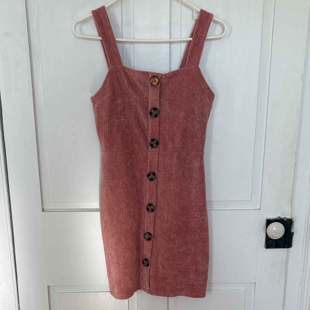 Derek Heart Blush Corduroy Mini Dress